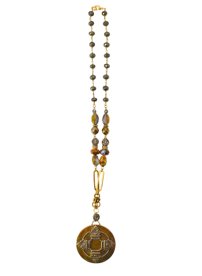 1960's French Four Corners Pendant Necklace