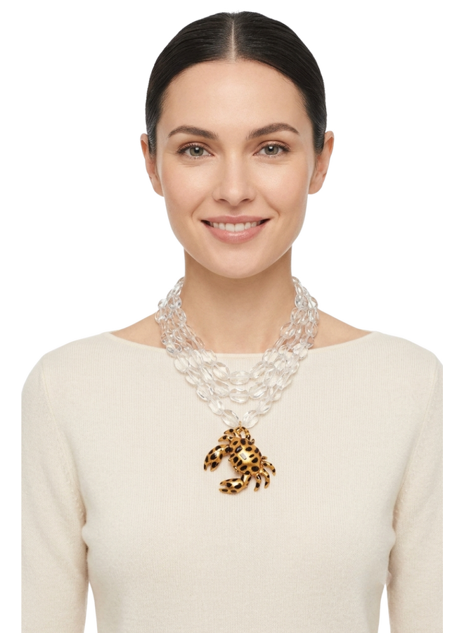 Leopard Crab Necklace