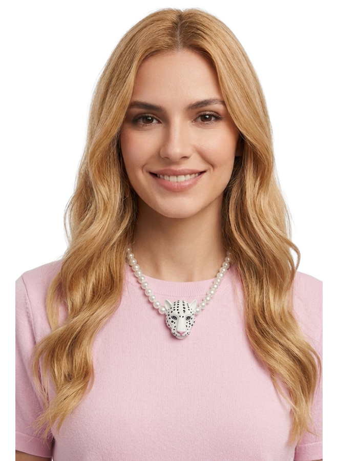 White Panther Necklace