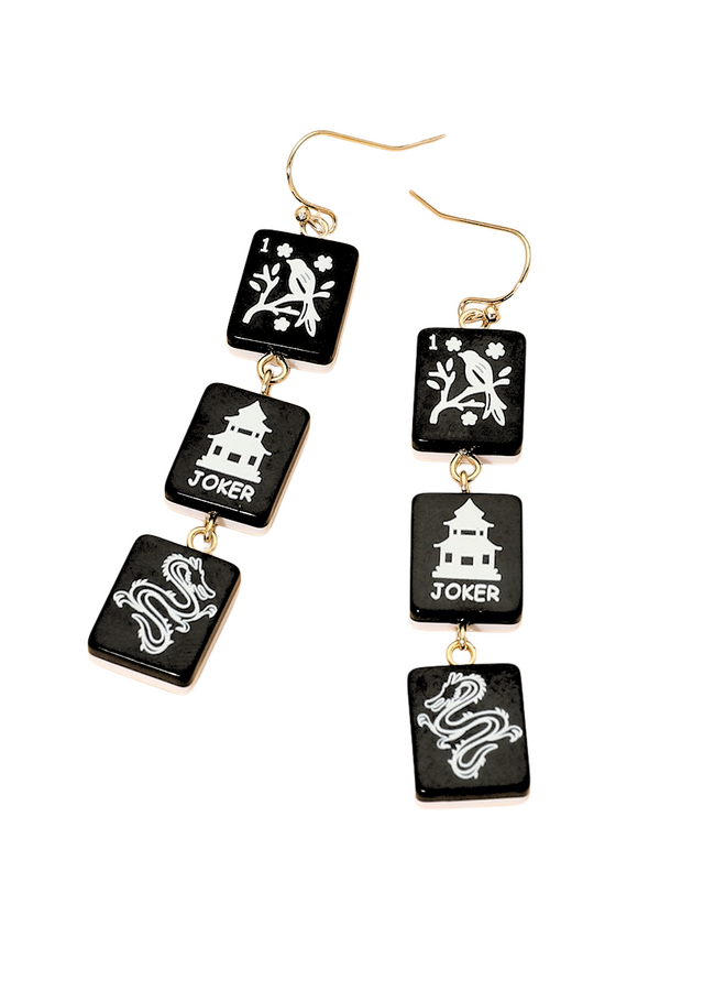 Mahjong Triple Tile Earrings