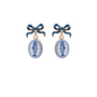 Bow And Blue Fish Small Earrings