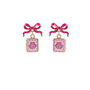 Bow And Pink Shell Earrings