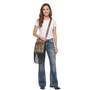 Fringed Animal Print Leather Bag