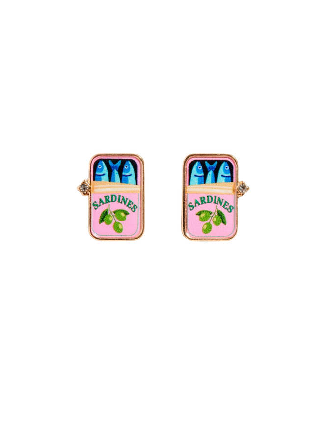 Sardine Can Little Earrings In Pink