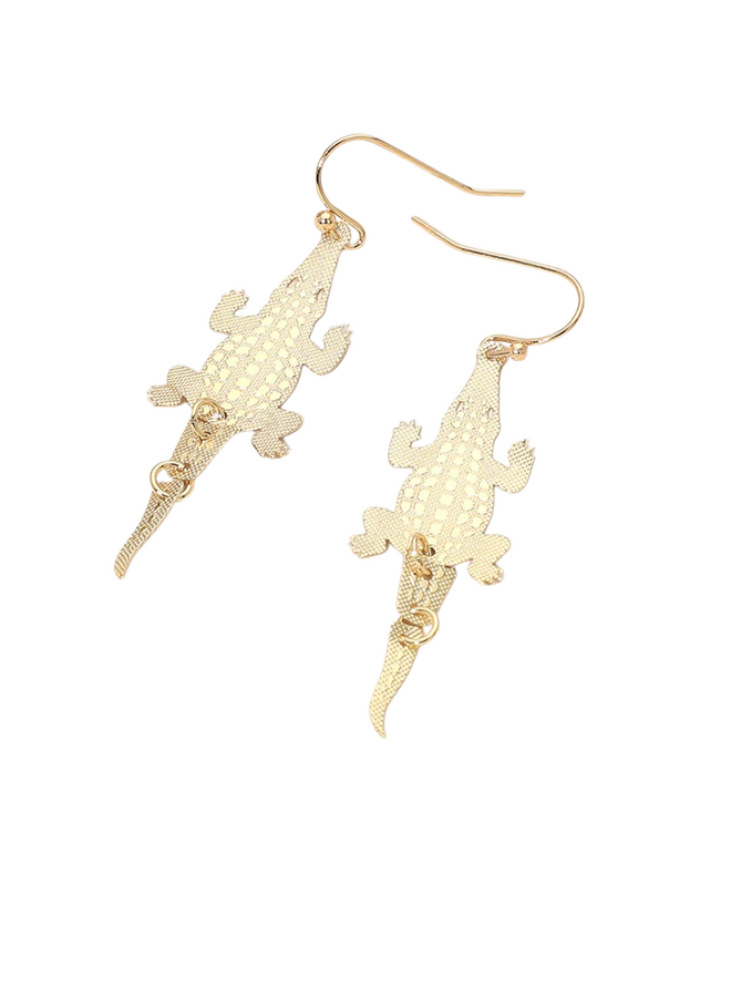 Jangle Lightweight Gold Alligator Earrings