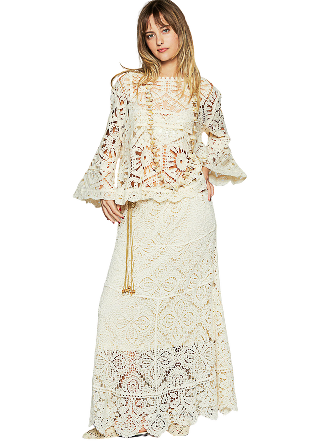 Maxi Crochet Skirt In Natural