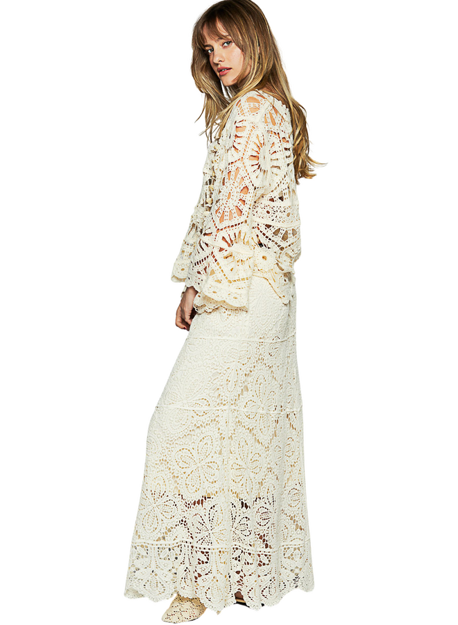 Maxi Crochet Skirt In Natural