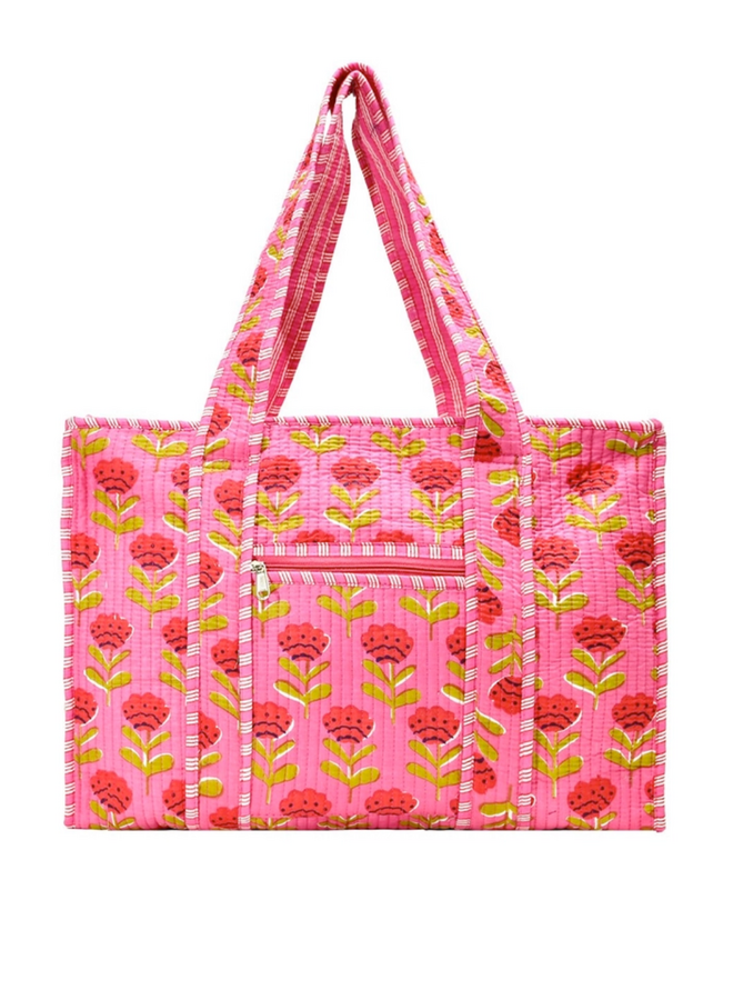 Small Pink Poppy Tote Bag