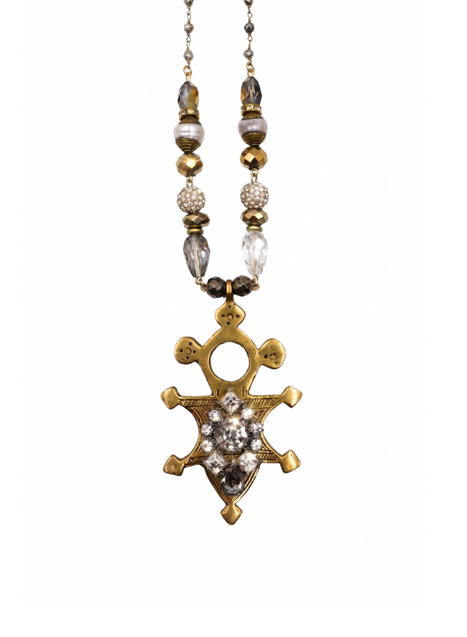 African Tuareg Cross Teardrop Jewel