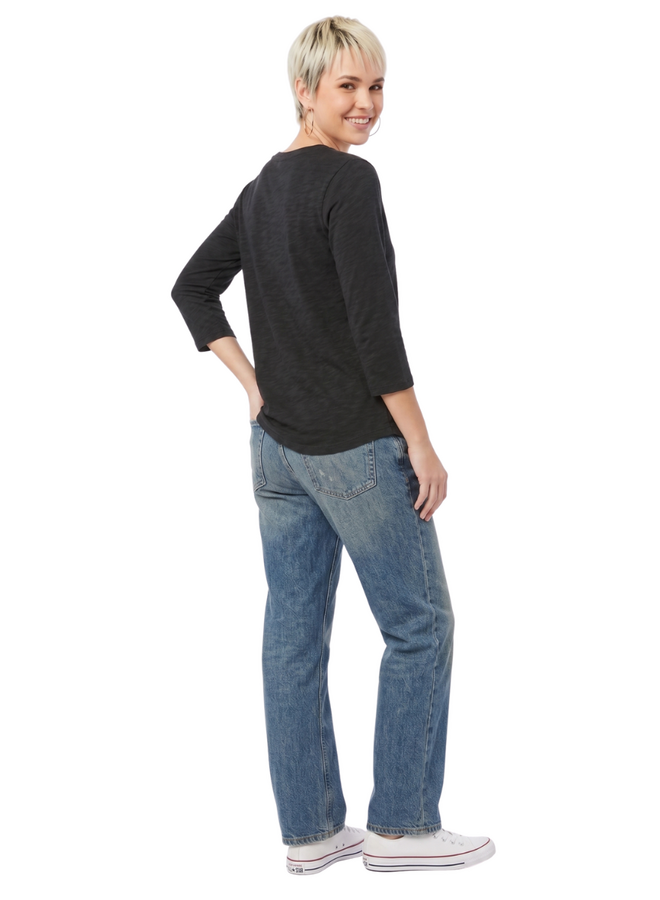 Kleen 3/4 Sleeve Tee in Black