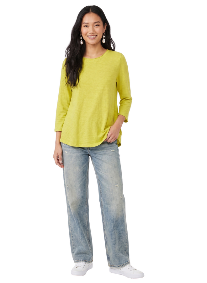 Kleen 3/4 Sleeve Tee in Light Citron
