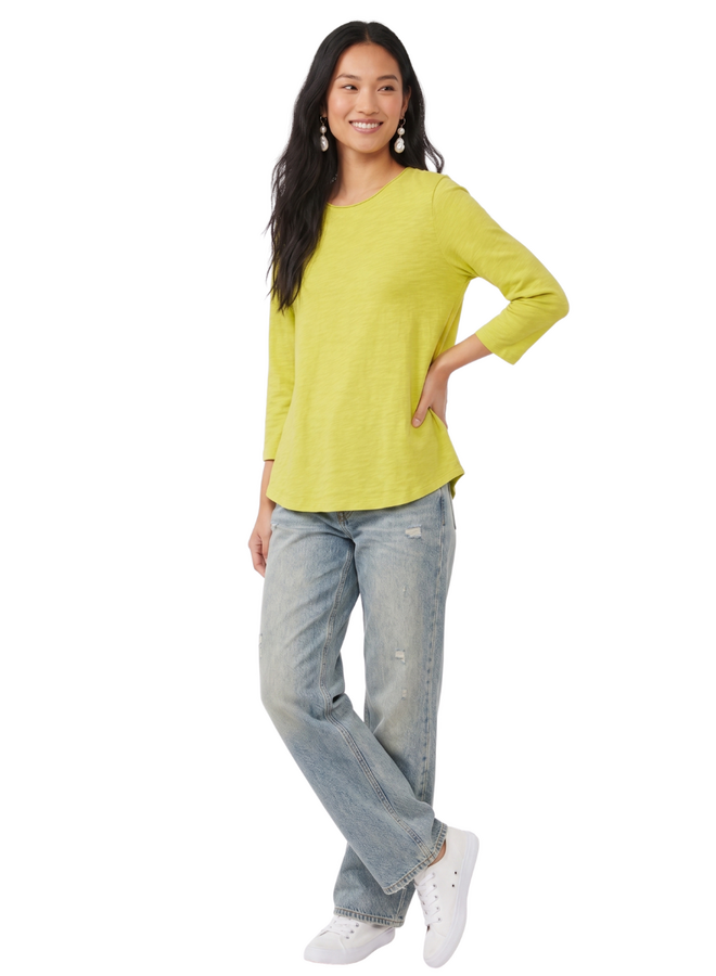 Kleen 3/4 Sleeve Tee in Light Citron