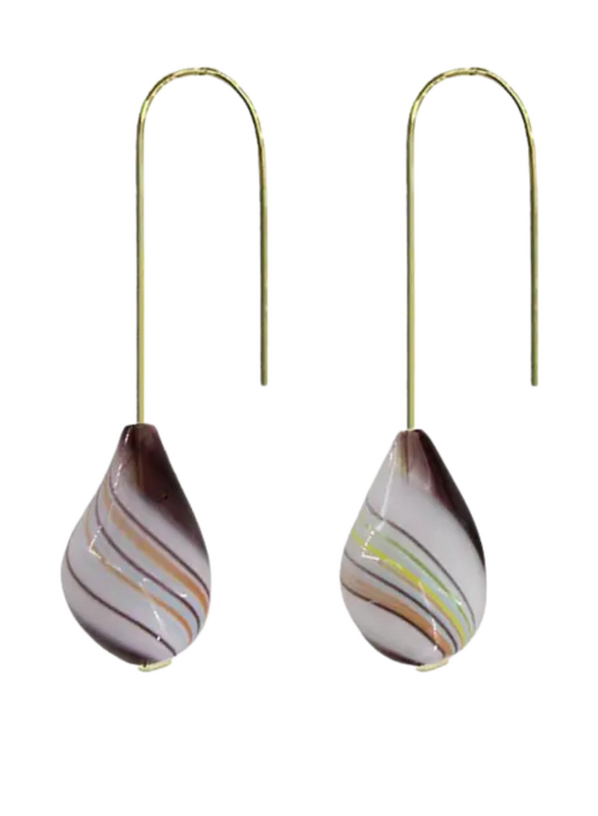 Air Bubble Earrings In Cocoa Stripe