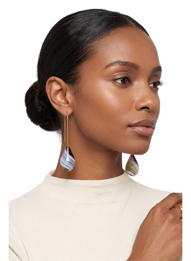 Air Bubble Earrings In Cocoa Stripe
