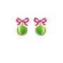 Bow And Tennis Ball Earrings