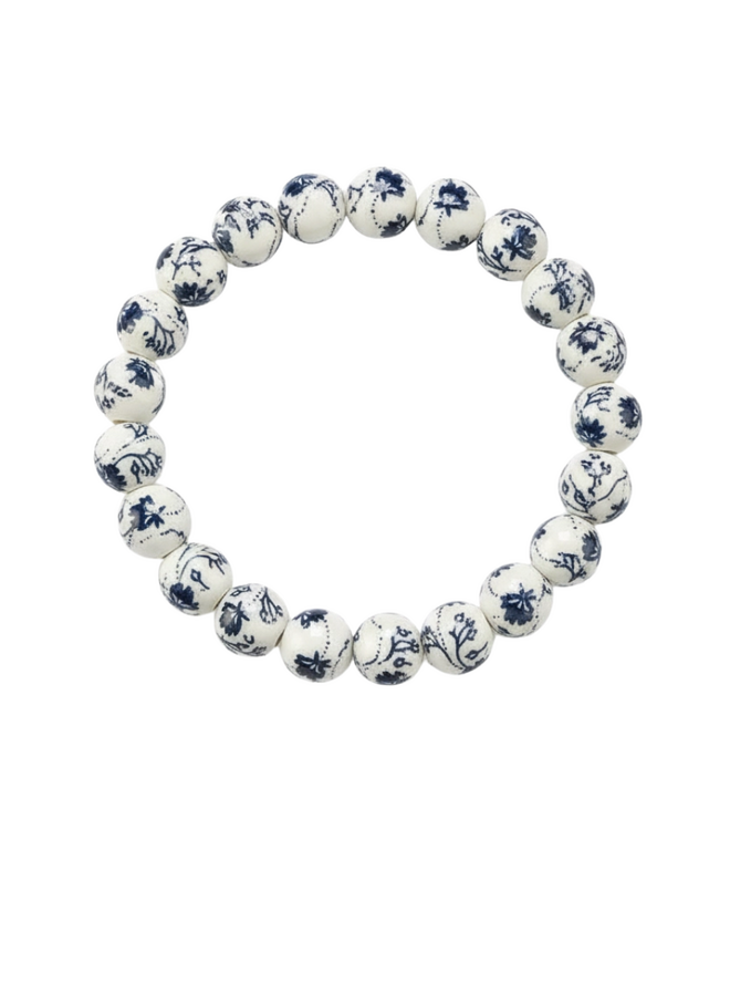 Blue And White Bead Bracelet