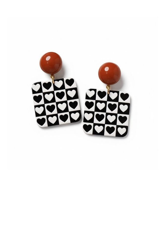 Pattern Heart Earrings