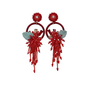 Red Crystal Tassel Earrings