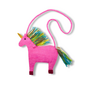 Pink Felt Unicorn Crossbody Bag