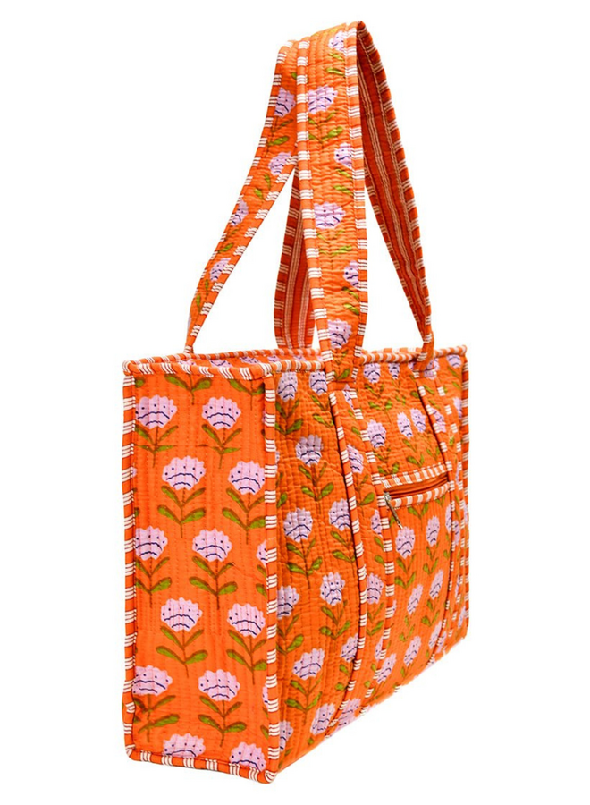 Small Orange Poppy Tote Bag