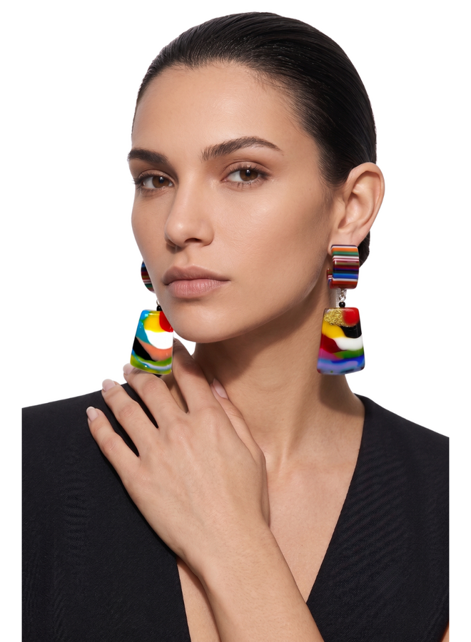 Atelier 1701 Half Dome Trapazoid Earrings