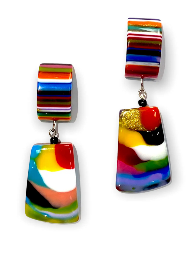 Brazilian Half Dome Trapazoid Earrings