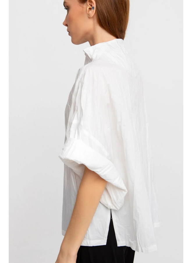 Ozai Crinkle Funnel Top In White