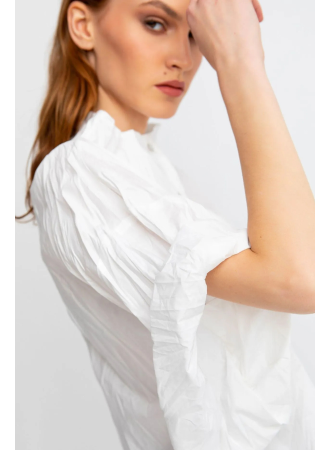 Ozai Crinkle Funnel Top In White