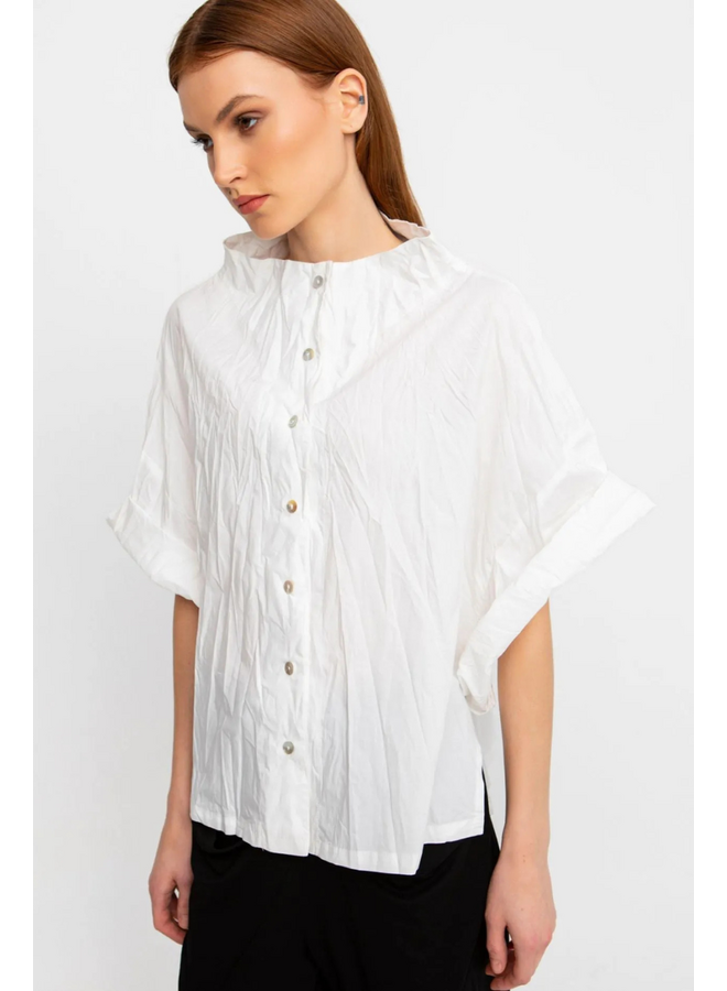 Ozai Crinkle Funnel Top In White