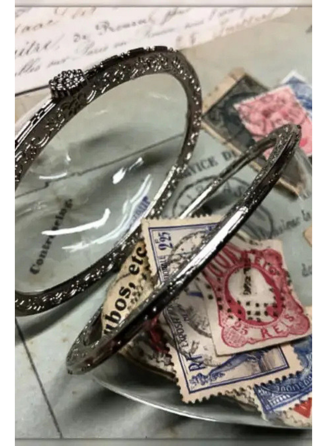 Ephemera Filed Glass Heart Ornament