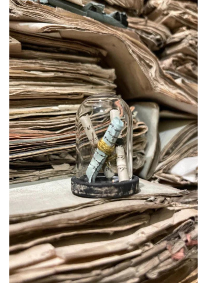 Mini Glass Cloche On A Wooden Base