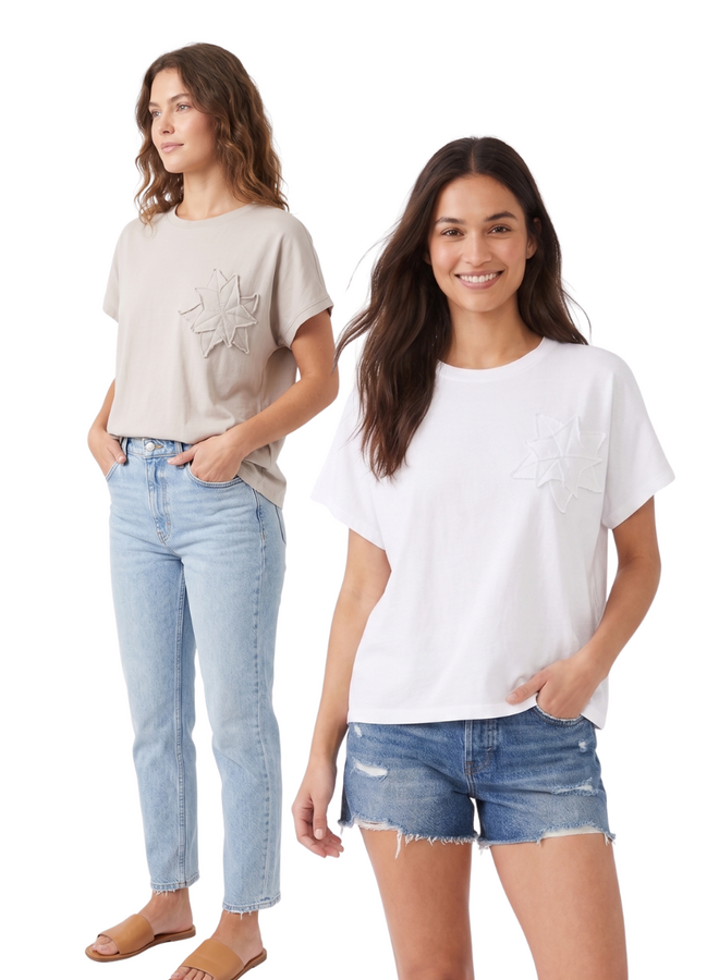 Star Appliqué Tee in Two Colors