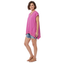 V-Neck Sharkbite Tee In Fuchsia