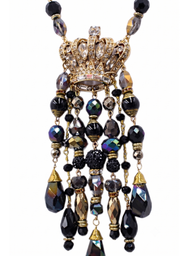 Jazmine Giovanni Crown Brooch Necklace