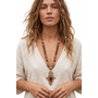 Jazmine Giovanni African Tuareg Cross Necklace with Coral