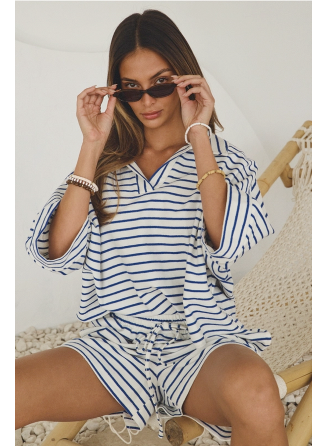 Nautical Stripe Two Piece Set in Navy