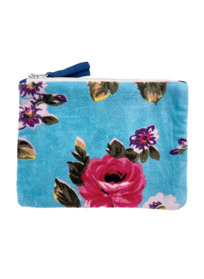 The Napoli Velvet Pouch in Baroque Blue