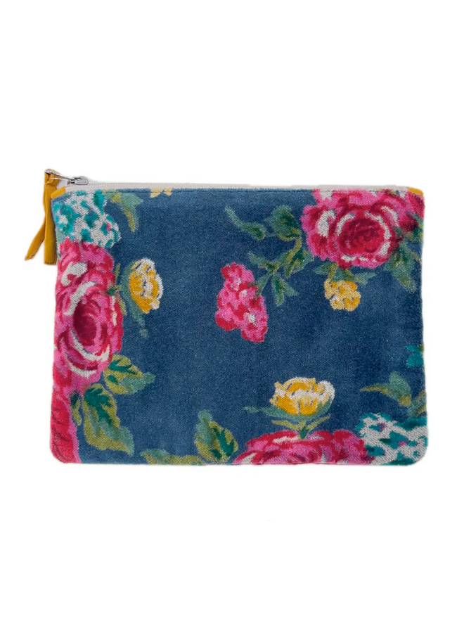 The Napoli Velvet Pouch in Primrose Teal