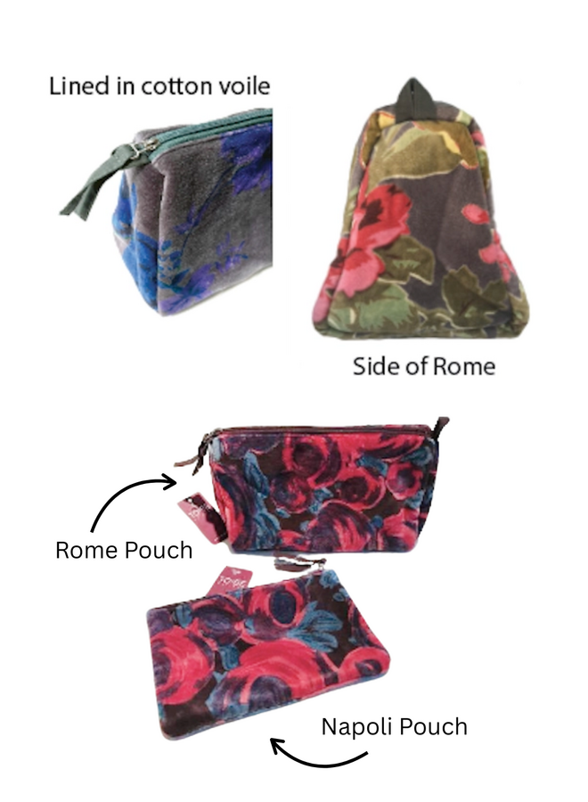 The Napoli Velvet Pouch in Amelia Teal