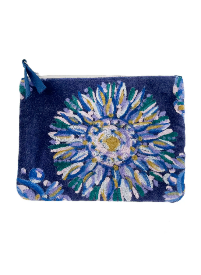 The Napoli Velvet Pouch in Sunburst Navy