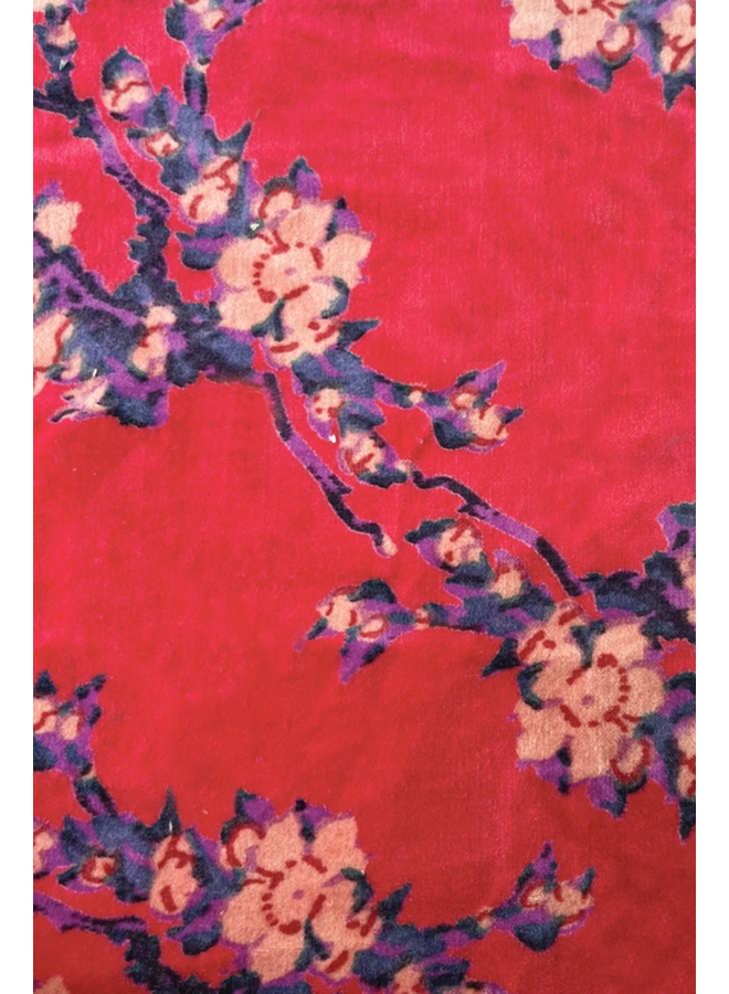 The Napoli Velvet Pouch in Sakura Red