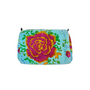 The Rome Velvet Pouch in Peonies Blue