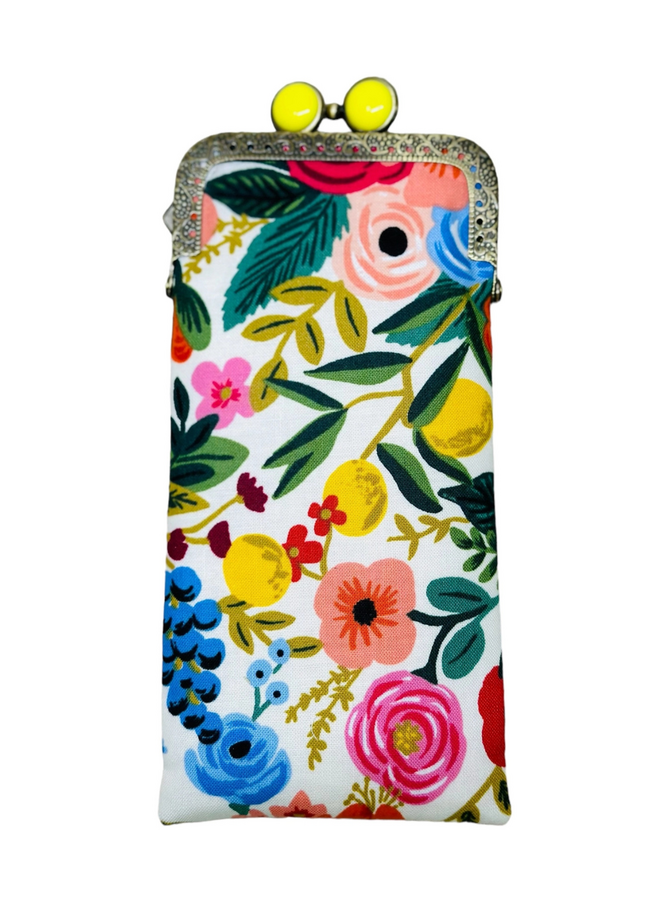 Garden Party in Cream & Lemon Eyeglass Case