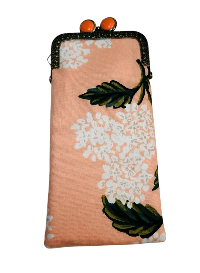 Hydrangea Coral Eyeglass Case