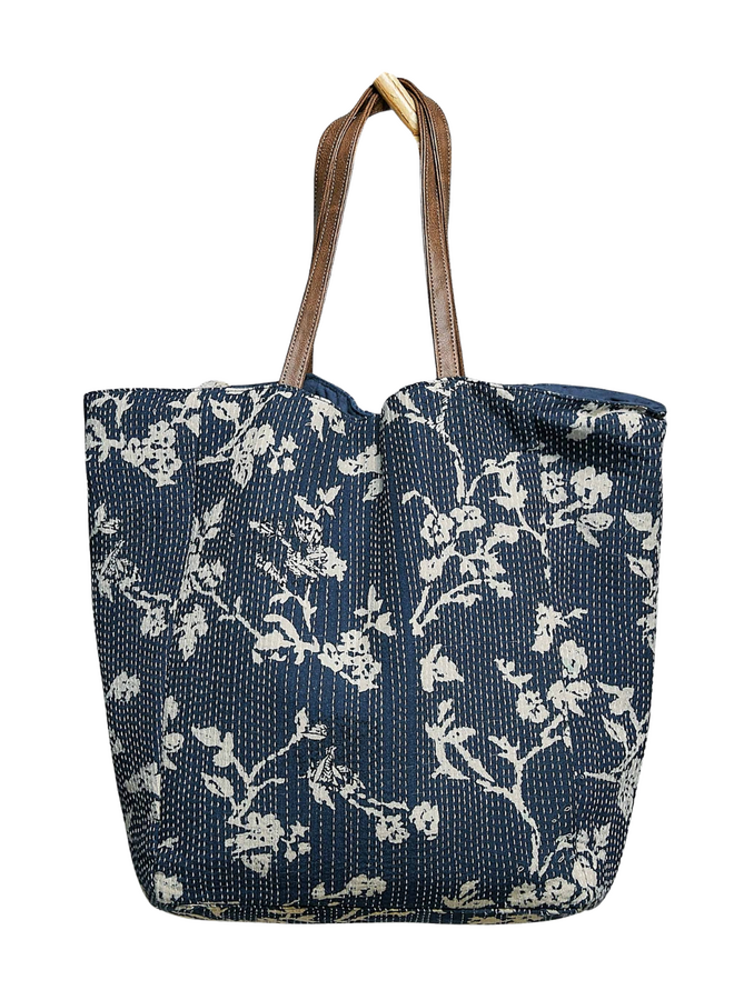 Woven Denim Tote Bag