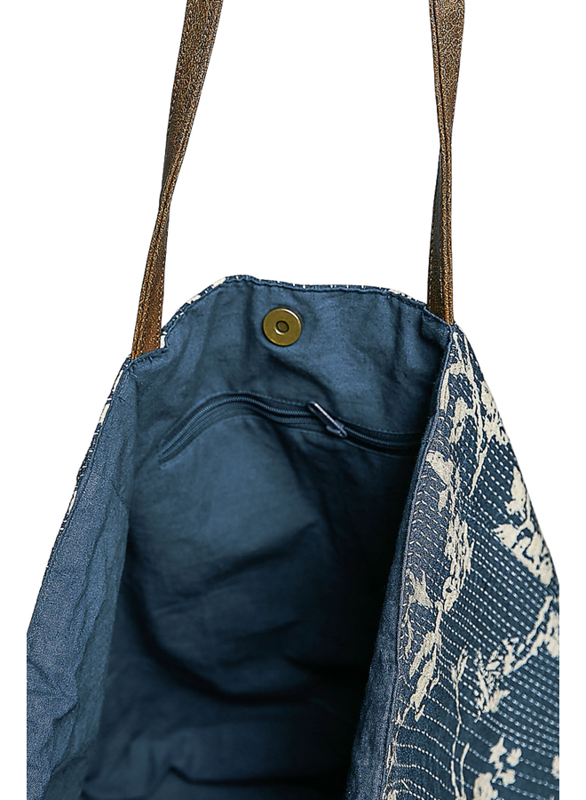 Woven Denim Tote Bag