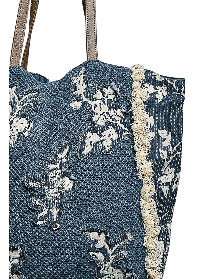 Woven Denim Tote Bag