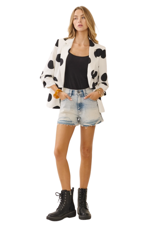 Black and White Polka Dot Blazer