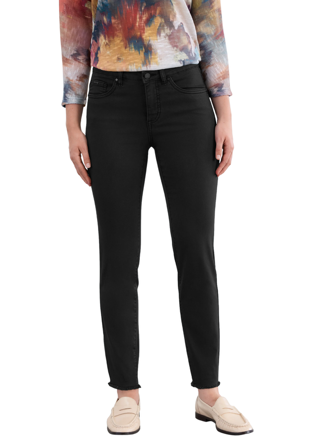 French Dressing Olivia Fringed Slim Ankle Jean in Black