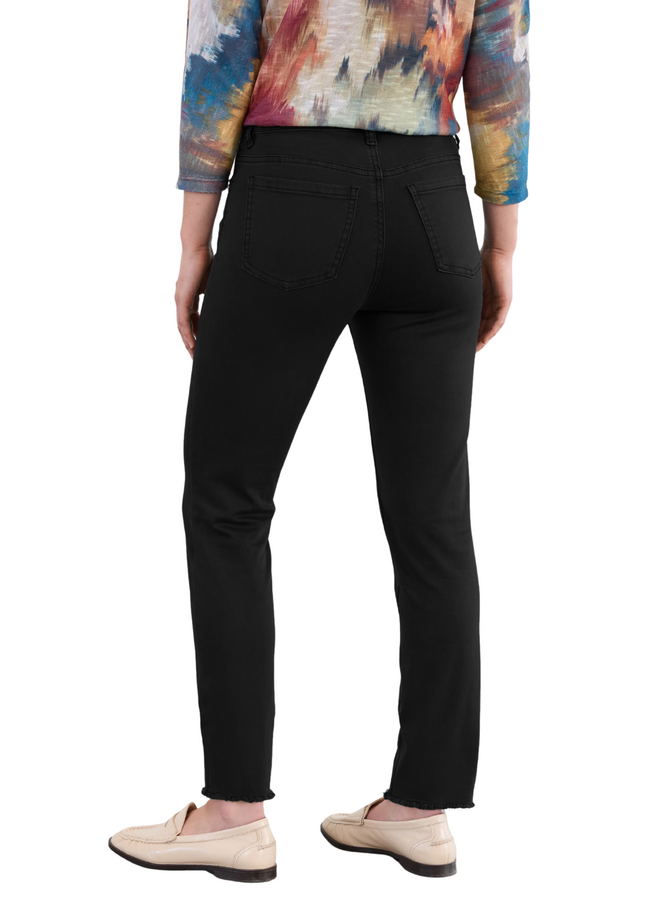 French Dressing Olivia Fringed Slim Ankle Jean in Black